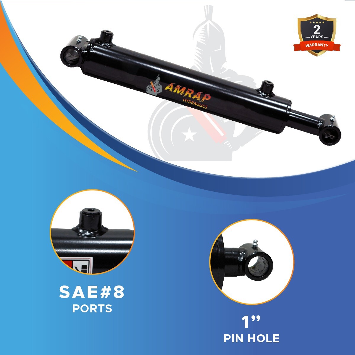 2.5×24 Hydraulic Cylinder-2.5″ Bore, 24″ Stroke -Welded Cross Tube Cylinder(new)