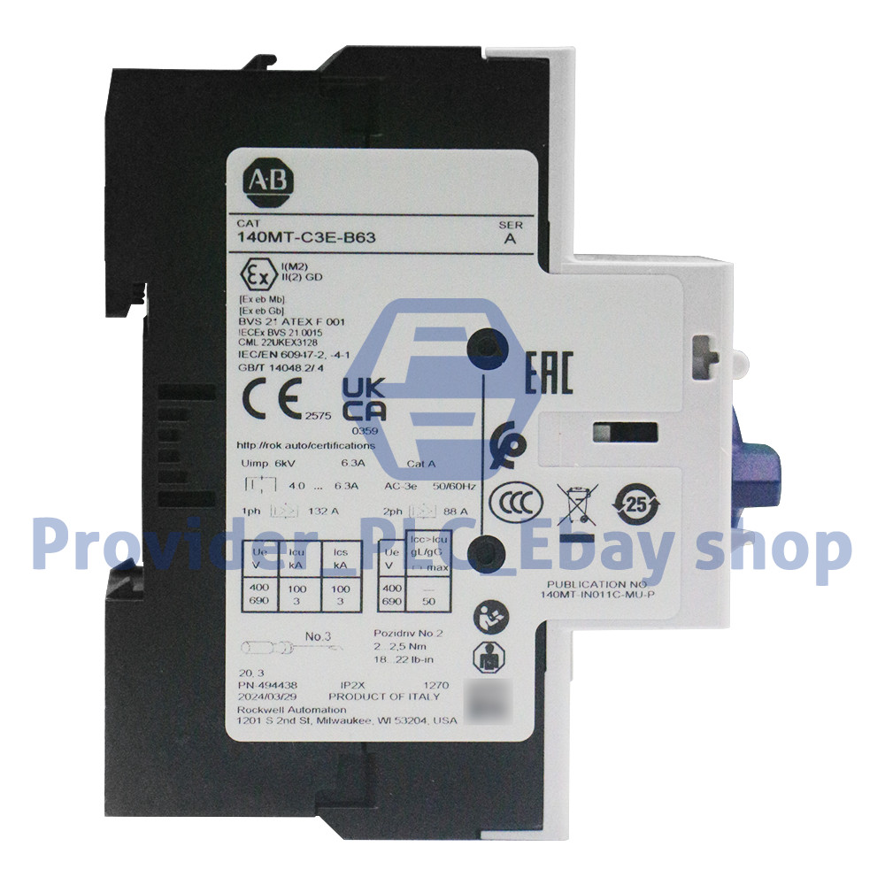 New Factory Allen Bradley 140MT-C3E-B63 Motor Protection Circuit Breaker