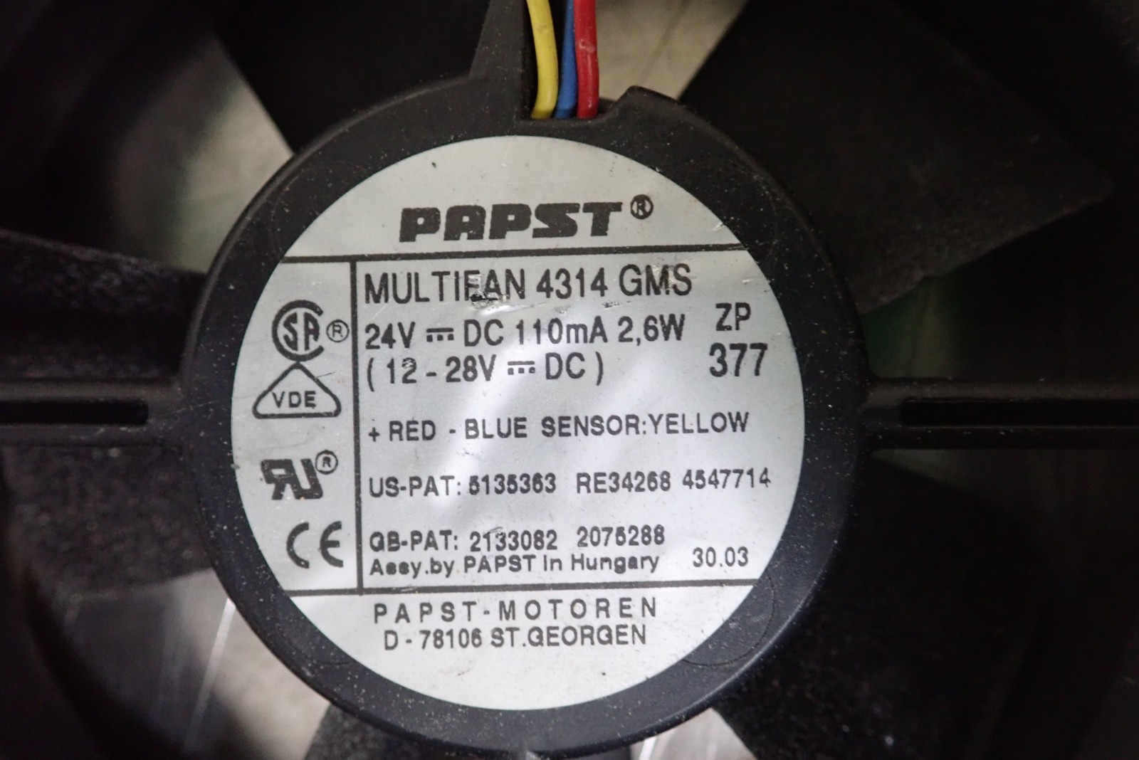 Hp Agilent 1100 Series HPLC G1311A Quaternary Pump Papst Fan Multifan 4314 GMS