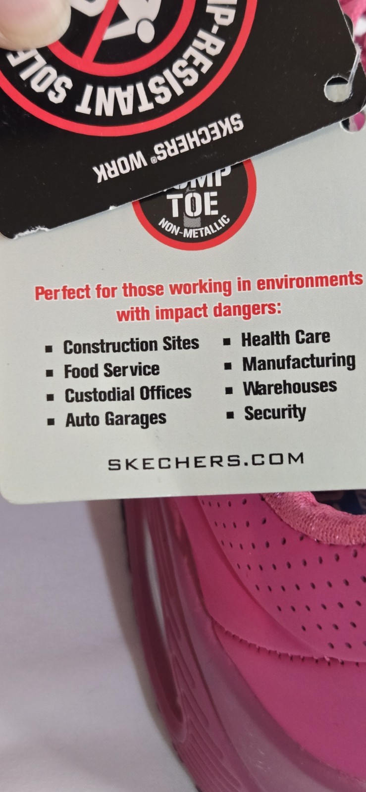 NEW Skechers Women’s Hot Pink Composite Toe Work Shoes / Size 6