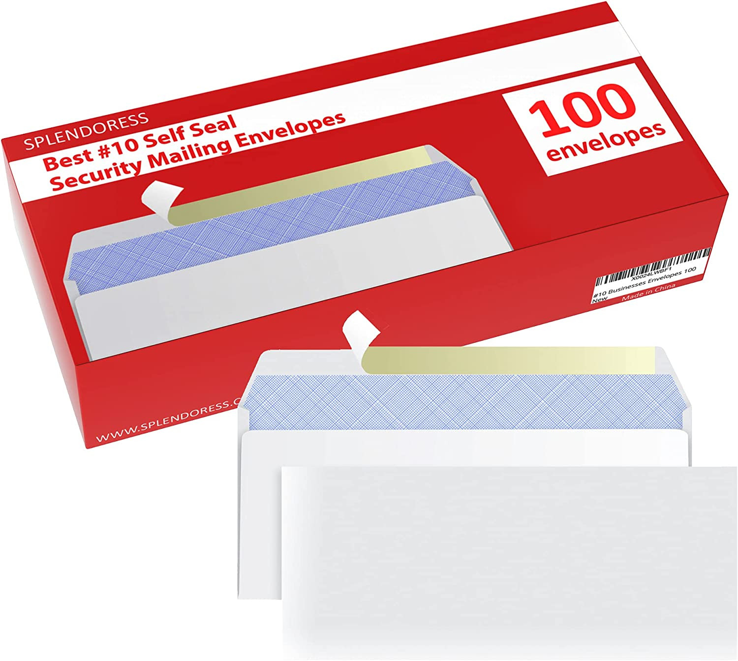 Self-Seal #10 Envelopes – 100 Pack, Windowless Business Mailing, 24 LB
