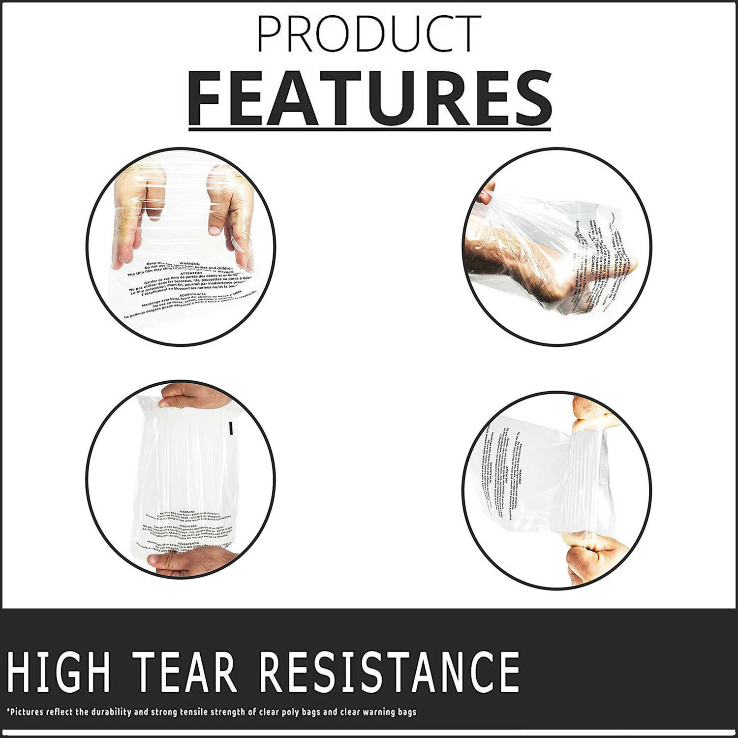 3000 10×13 Premium Suffocation Warning Clear Plastic Self Seal Poly Bags 1.5 Mil
