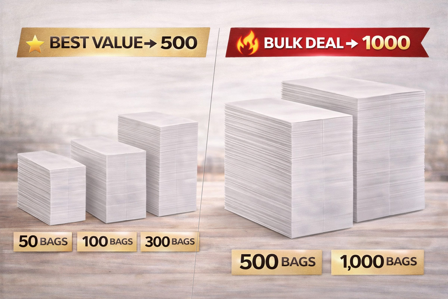 6 LB White Paper Bags Bulk 50 100 300 500 1000 Count Kraft Lunch Bakery Takeout