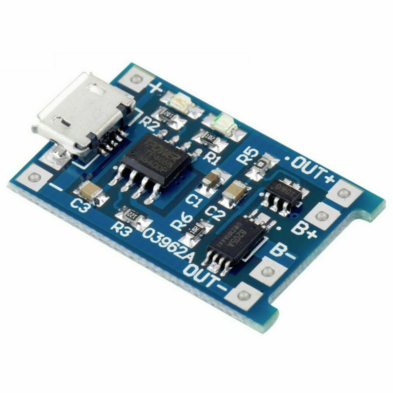2pcs TP4056 5V 1A Micro USB 18650 Lithium Battery Charging and Protection Board