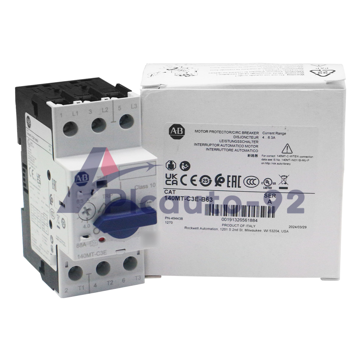 Allen Bradley 140MT-C3E-B63 C Frame, 4 – 6.3A,Motor Protection Circuit Breaker