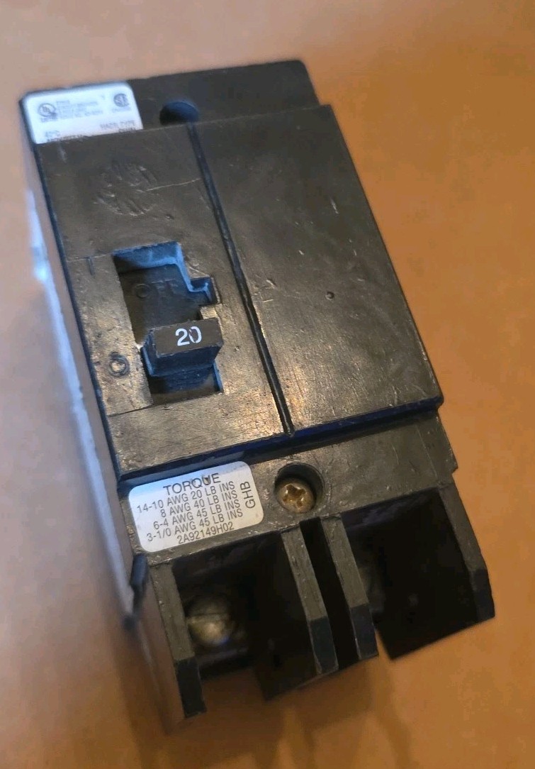 Eaton GHB2020 Bolt-on Circuit Breaker 20A 2 Pole GHB