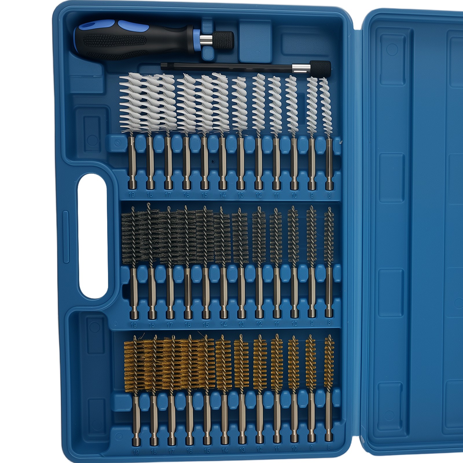 Drill Brush Cleaning Set Steel Brass Nylon Wire 36pcs for EGR 8-19mm Hex