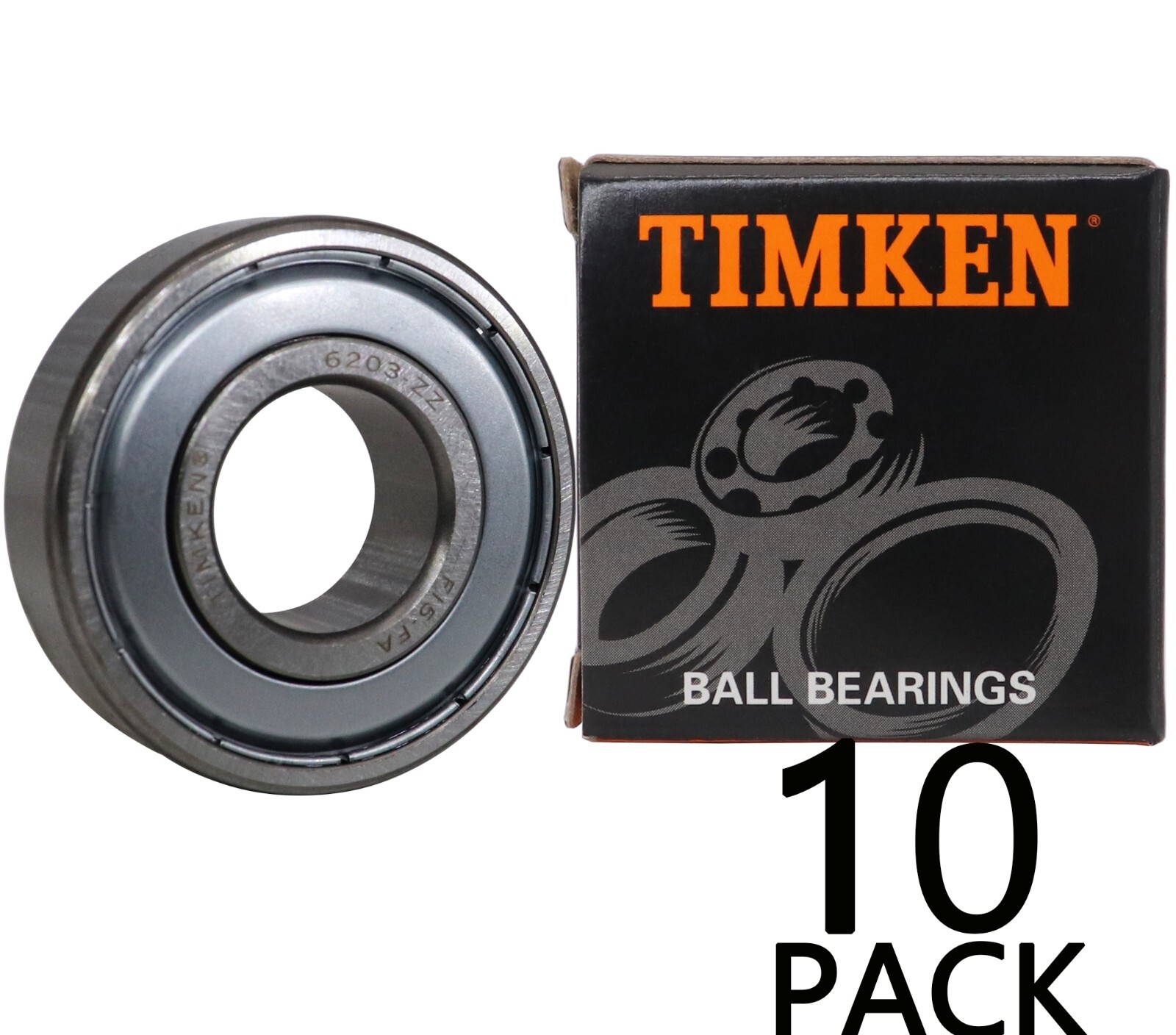 10PACK TIMKEN 6203-ZZ 17X40X12MM Double Metal Sealed Bearings