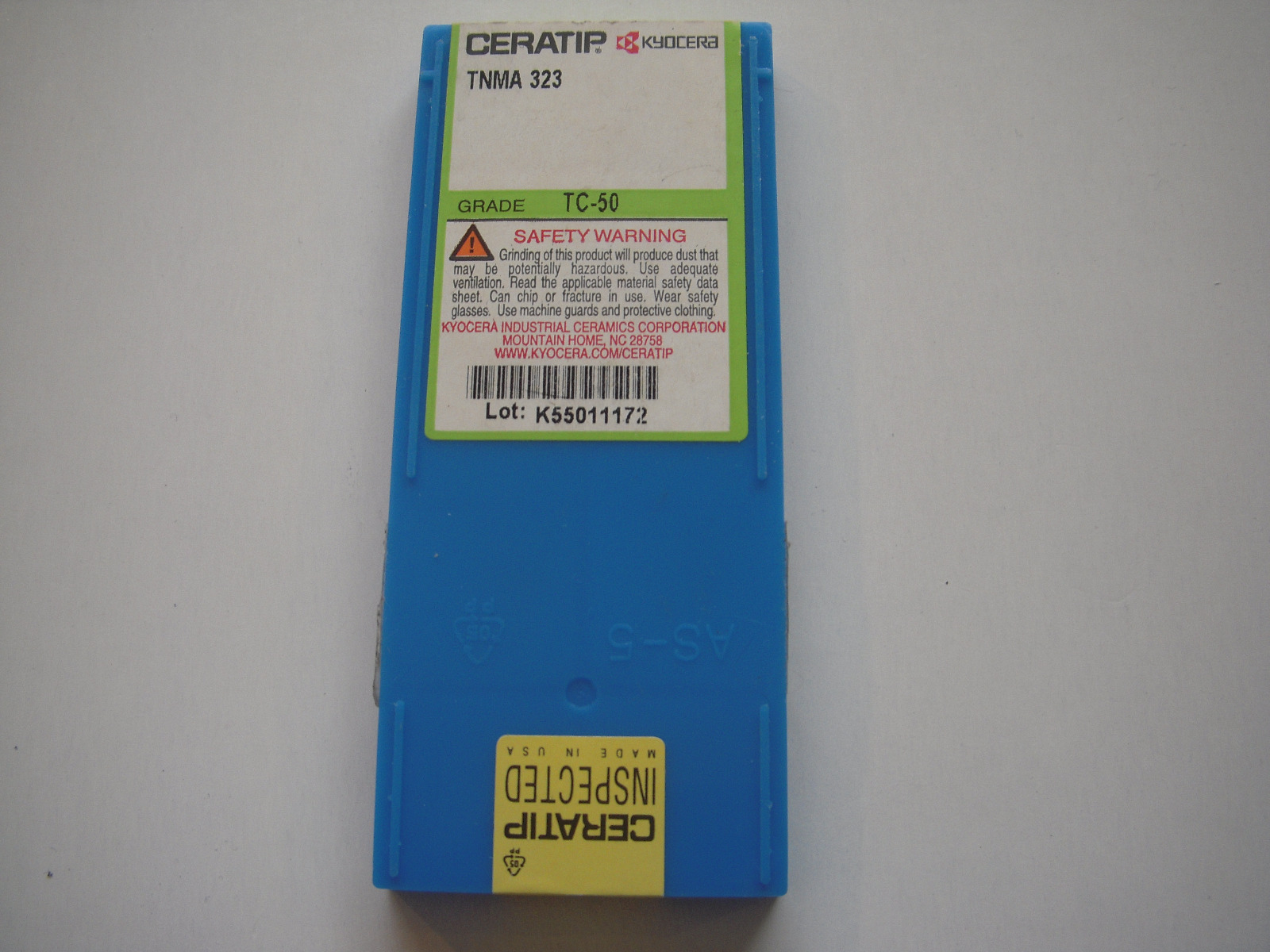 NEW 10 PCS. ( 1 PACK ) KYOCERA CERATIP TNMA 323 CARBIDE INSERTS TC-50 GRADE