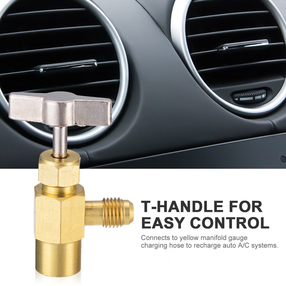 Self-Sealing A/C AC Can Tap Freon Puncture Style Tapper Adapter Dispensing Valve
