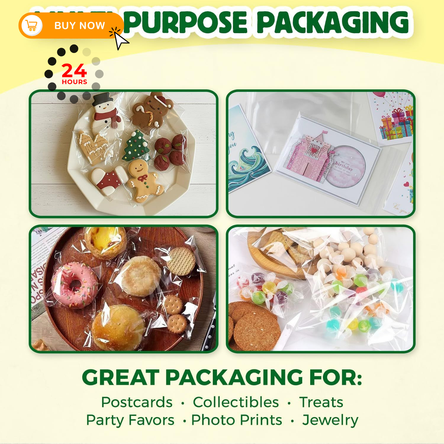 Seal Fresh Self Sealing Cellophane Bags – 2″ x 3″ (1000 Count) x 3″, Clear