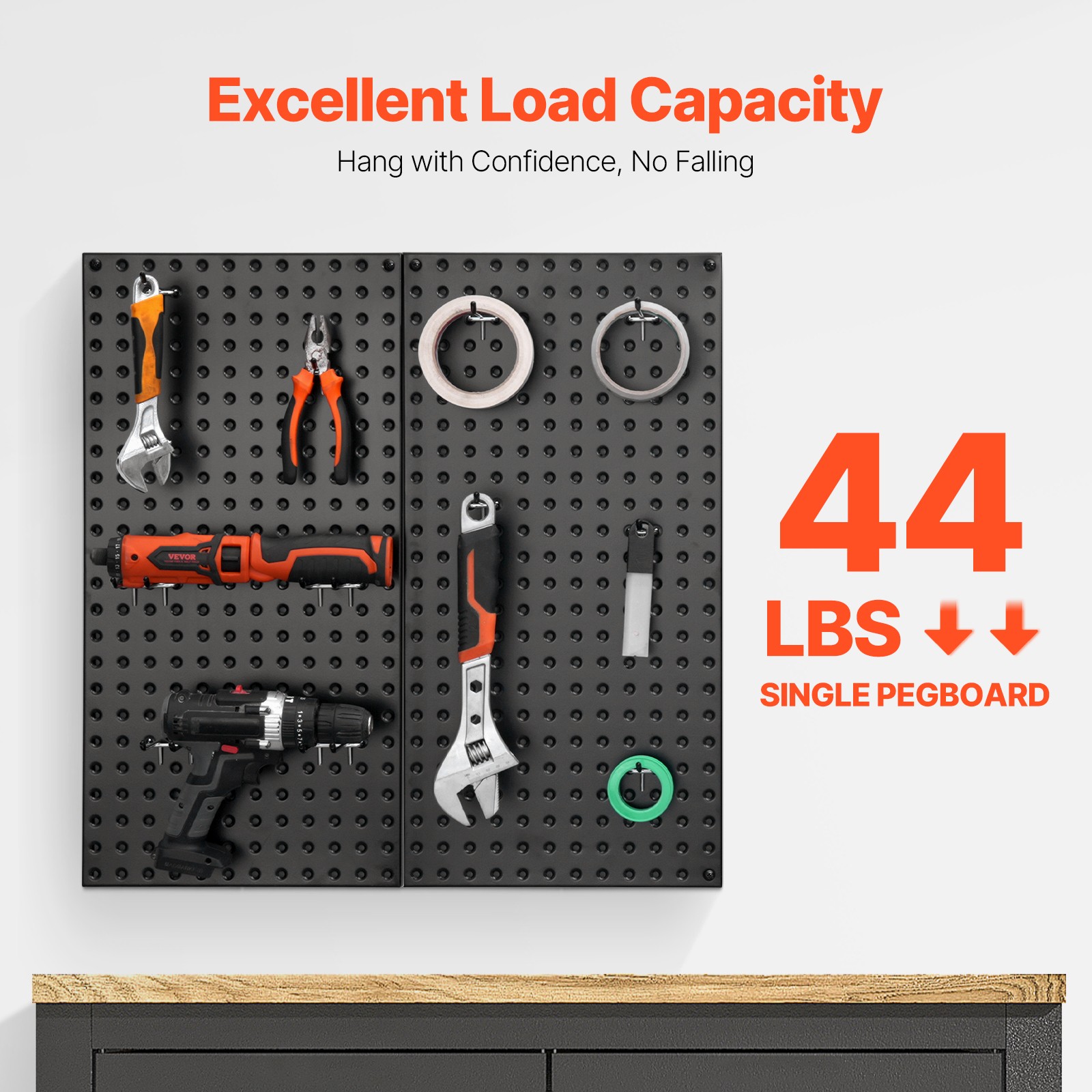 VEVOR Metal Pegboard Panels 2Pcs 24″ x 12″Wall Organizer for Garage Tool Storage