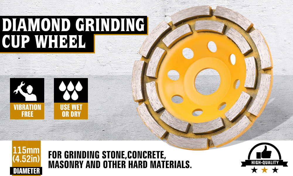 4-1/2″ Diamond Cup Grinding Wheels Double Row Concrete 18 seg Angle Grinder
