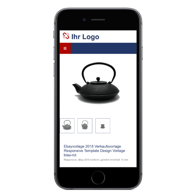 Auktionsvorlage 2024 100% mobile optimiert Template Design Vorlage blau-rot
