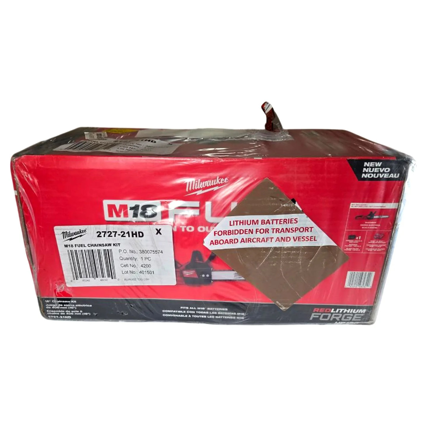 Milwaukee 2727-21HD M18 FUEL 16in Bar 12.0Ah Cordless Chainsaw Kit