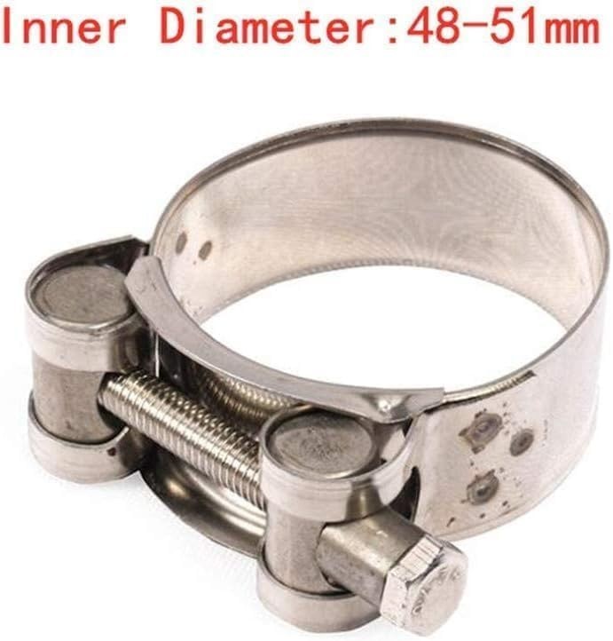 2Pcs Exhaust Clamp Stainless Steel Exhaust Band Clamp Replacement for Motorcycle
