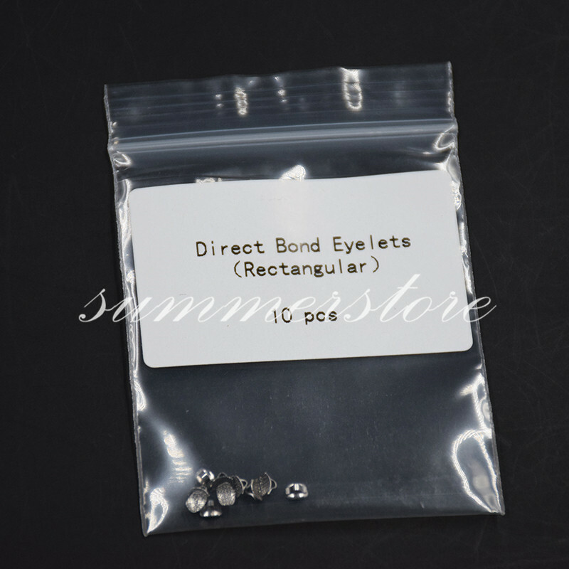 10 Pcs 1 Pack Dental Direct Bonding Eyelets 3.2mm Rectangular Base Bondable