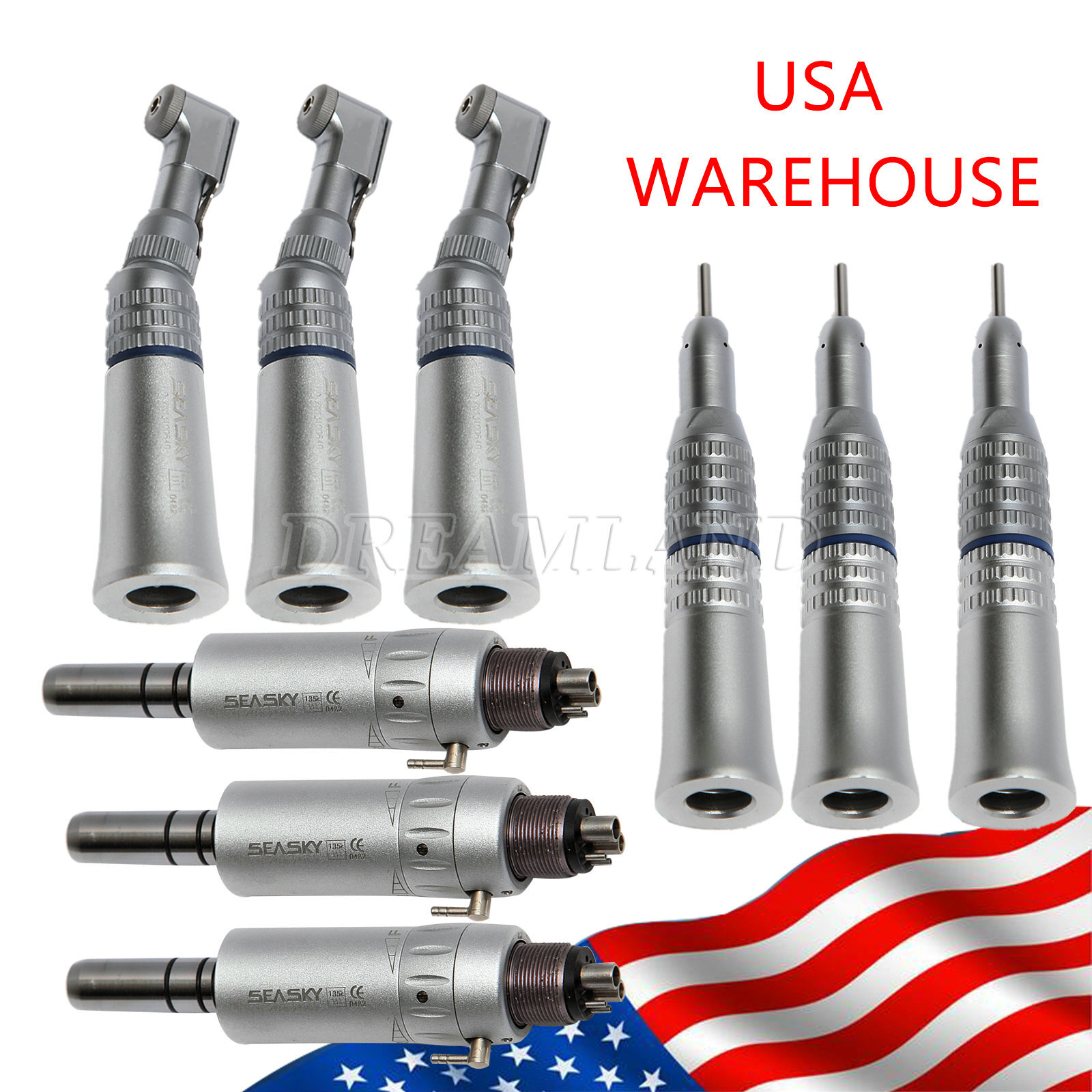 NSK Style Dental Slow Low Speed Handpiece Straight Contra Angle Air Motor 4/2H