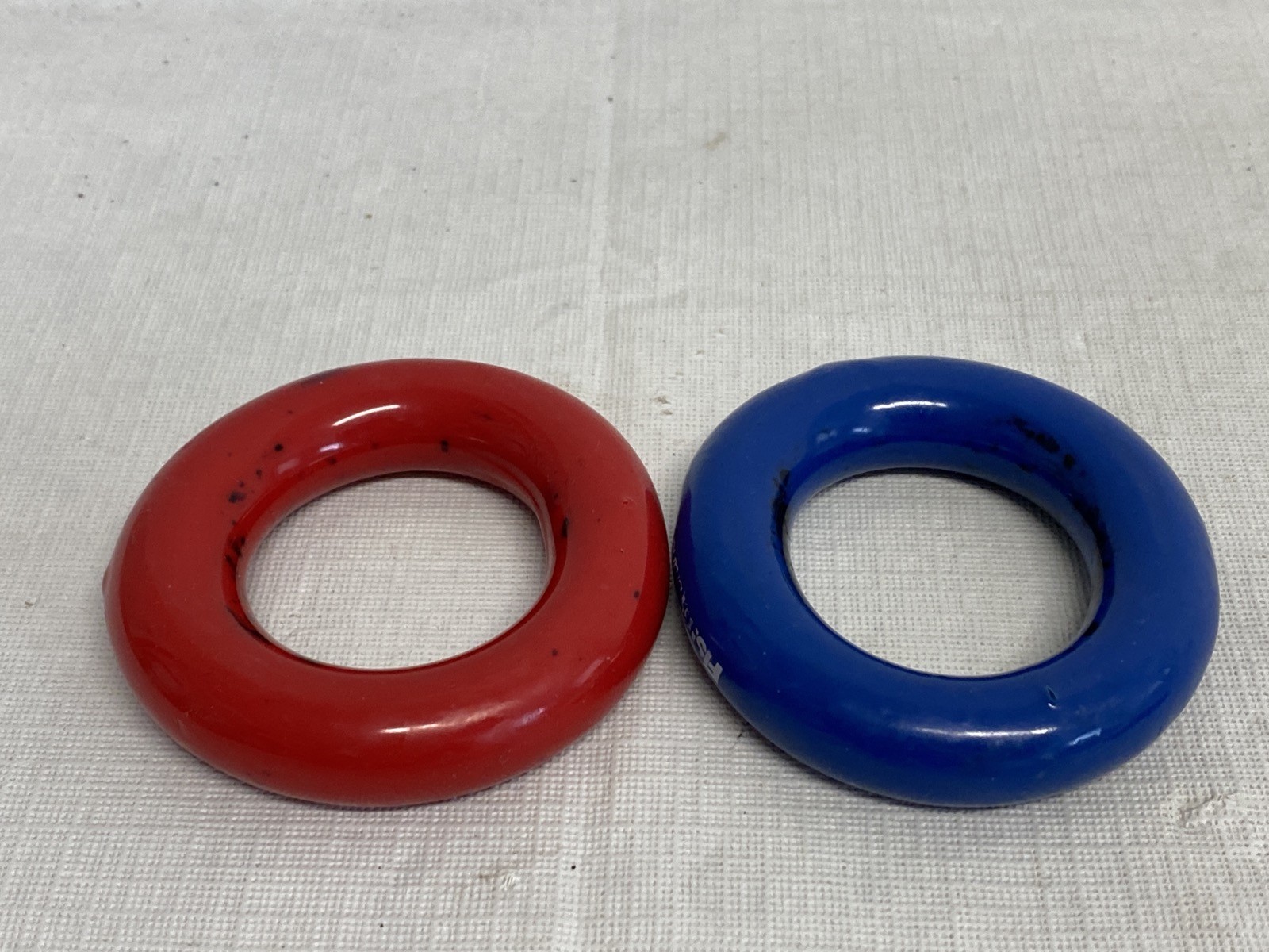 (2) Vinyl Coated Lead Ring Stabilizing Weights 125-500mL Flask 3”OD 1.6”ID 0.5lb