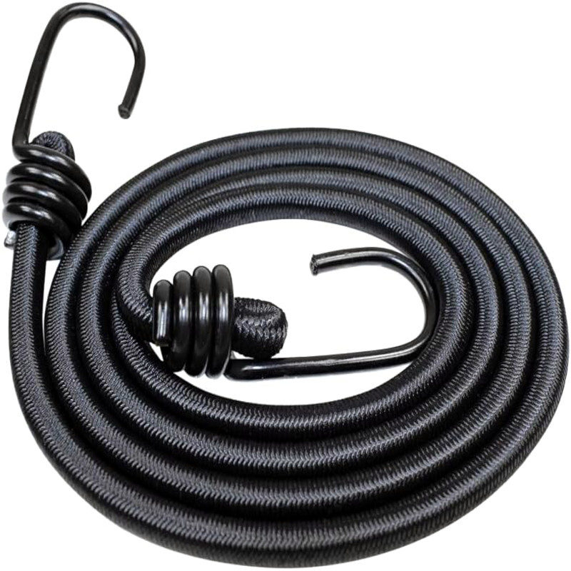 8mm HEAVY DUTY BLACK MARINE GRADE BUNGEE CORD Tarp Tie Down Strap 12-20-30-40″