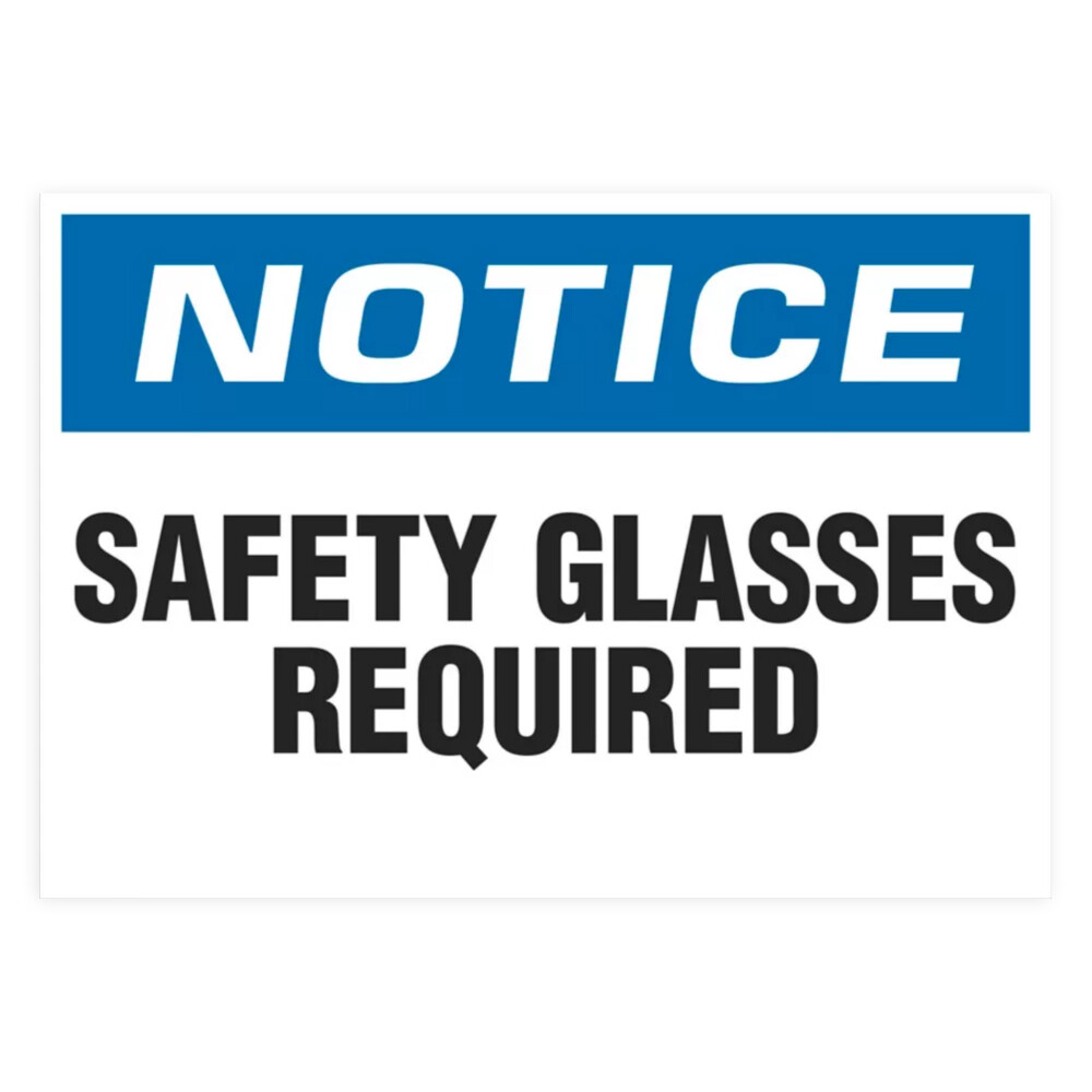 Safety Glasses Required Decal Door Window Wall Sticker