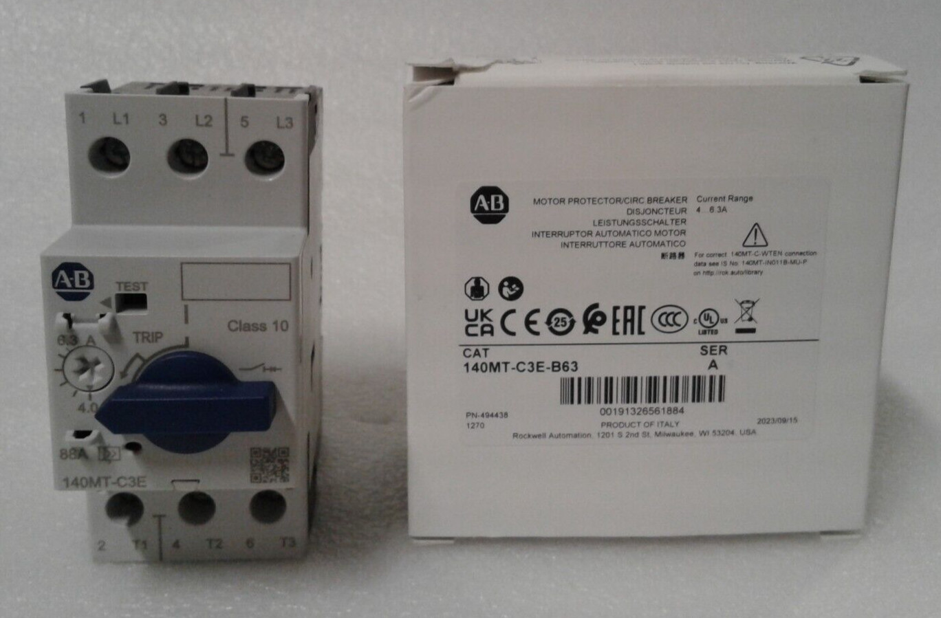Allen Bradley 140MT-C3E-B63 Series A Motor Protector / Circuit Breaker – New