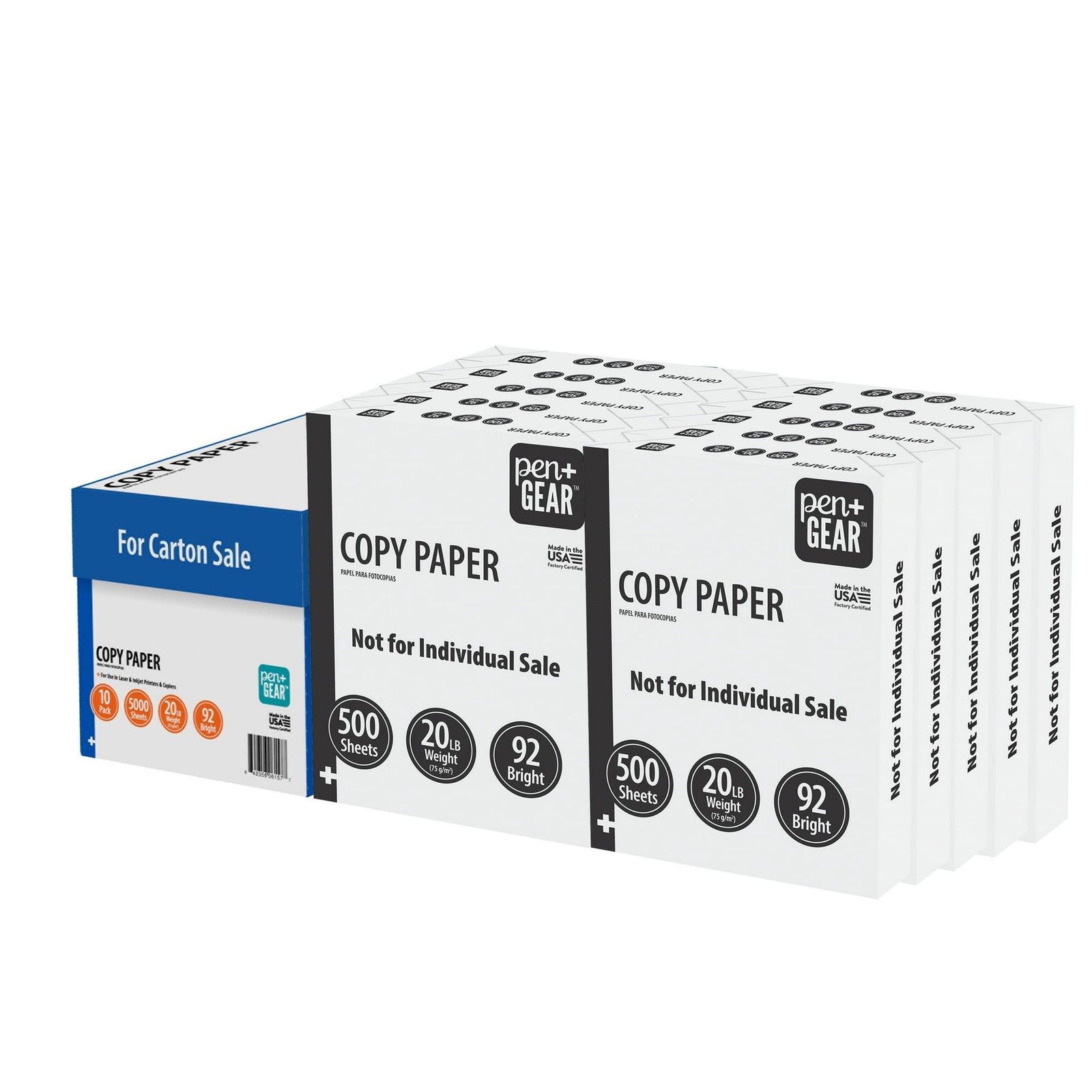 Pen+Gear Copy Paper, 8.5″ x 11″, 92 Bright White,20 lb., 10 Ream Case 5000 Sheet