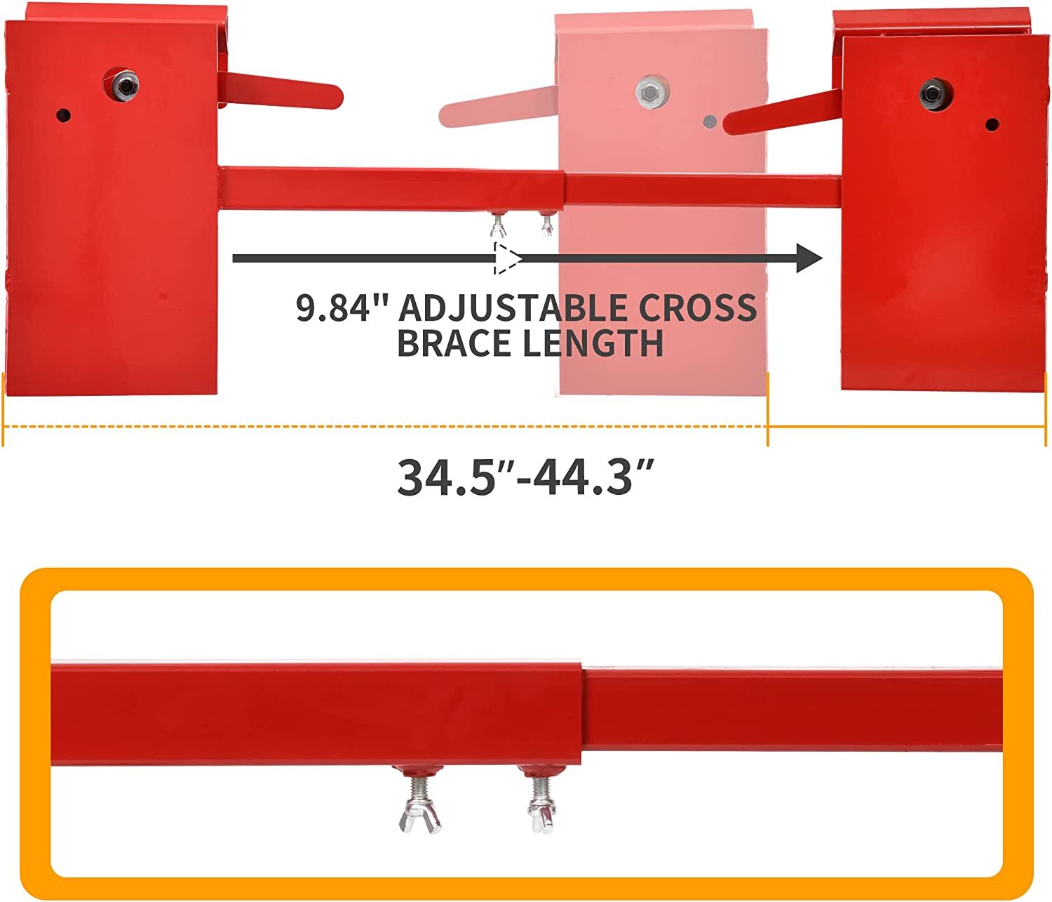 Skid Steer Quick Attach Conversion Adapter W/ Adjustable Cross Brace Universal
