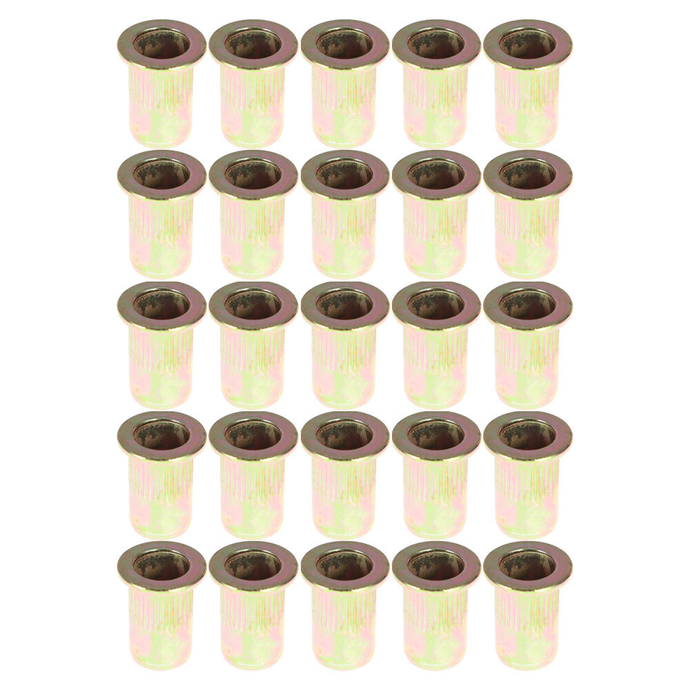 100 Pcs M6 Metric Carbon Steel Rivet Nut Flat Head Threaded Insert Nutsert US