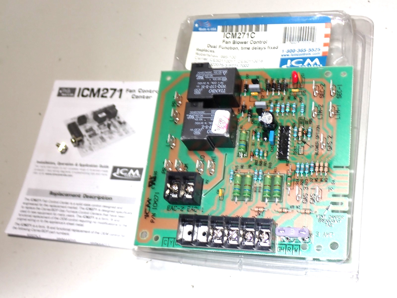ICM CONTROLS ICM271C FAN BLOWER CONTROL BOARD NEW