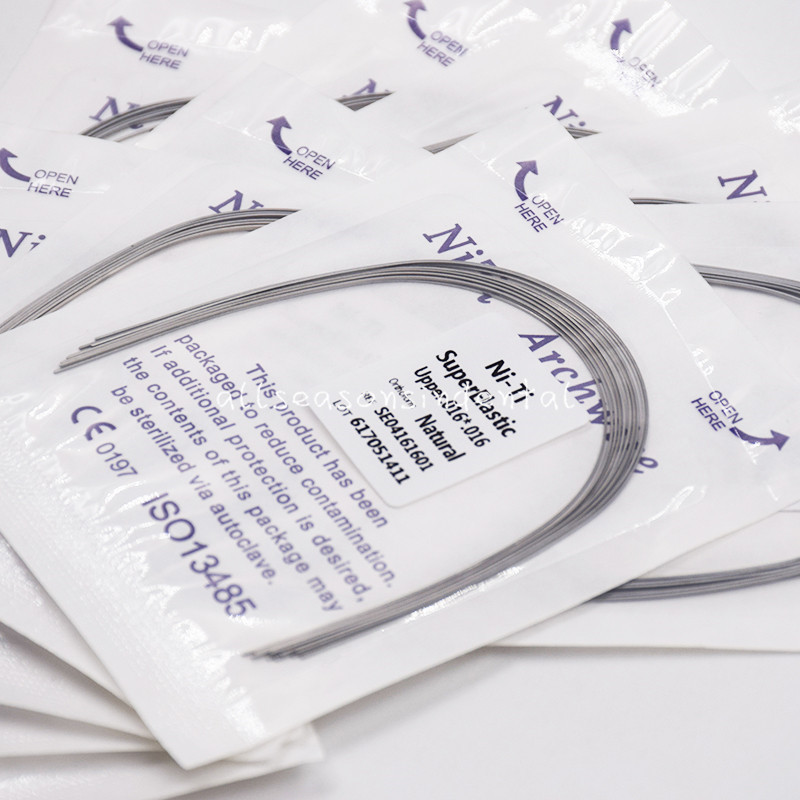 10Pcs Dental Ortho NITI Super Elastic Rectangular Arch Wires Natural 16*16 Upper