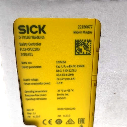 Sick FLX3-CPUC200 Safety Controllers Flexi Compact / Main module (New Sealed)