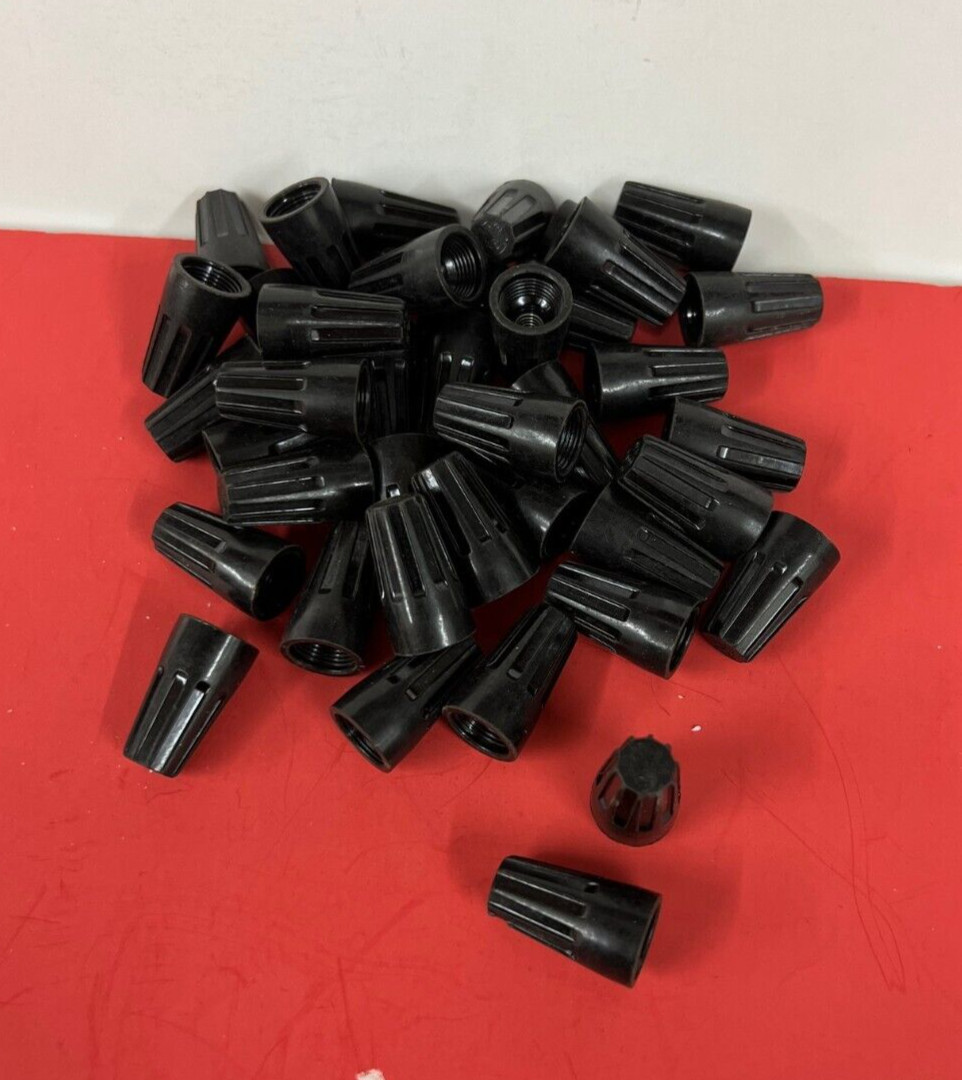 25-PK Black Medium Wire Connectors Screw-On Twist Nuts 12 14 Eagle 44 NEW