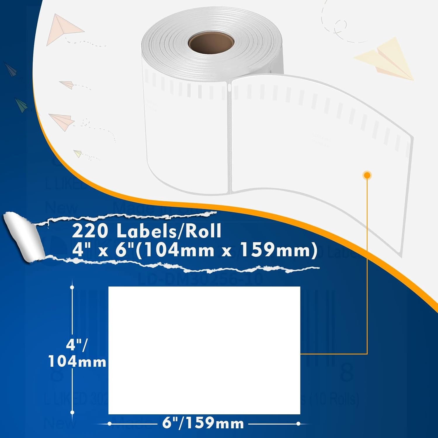 5 Pack 220/Roll Thermal Shipping Labels 4×6 Compatible 1744907 Dymo 4XL Printer
