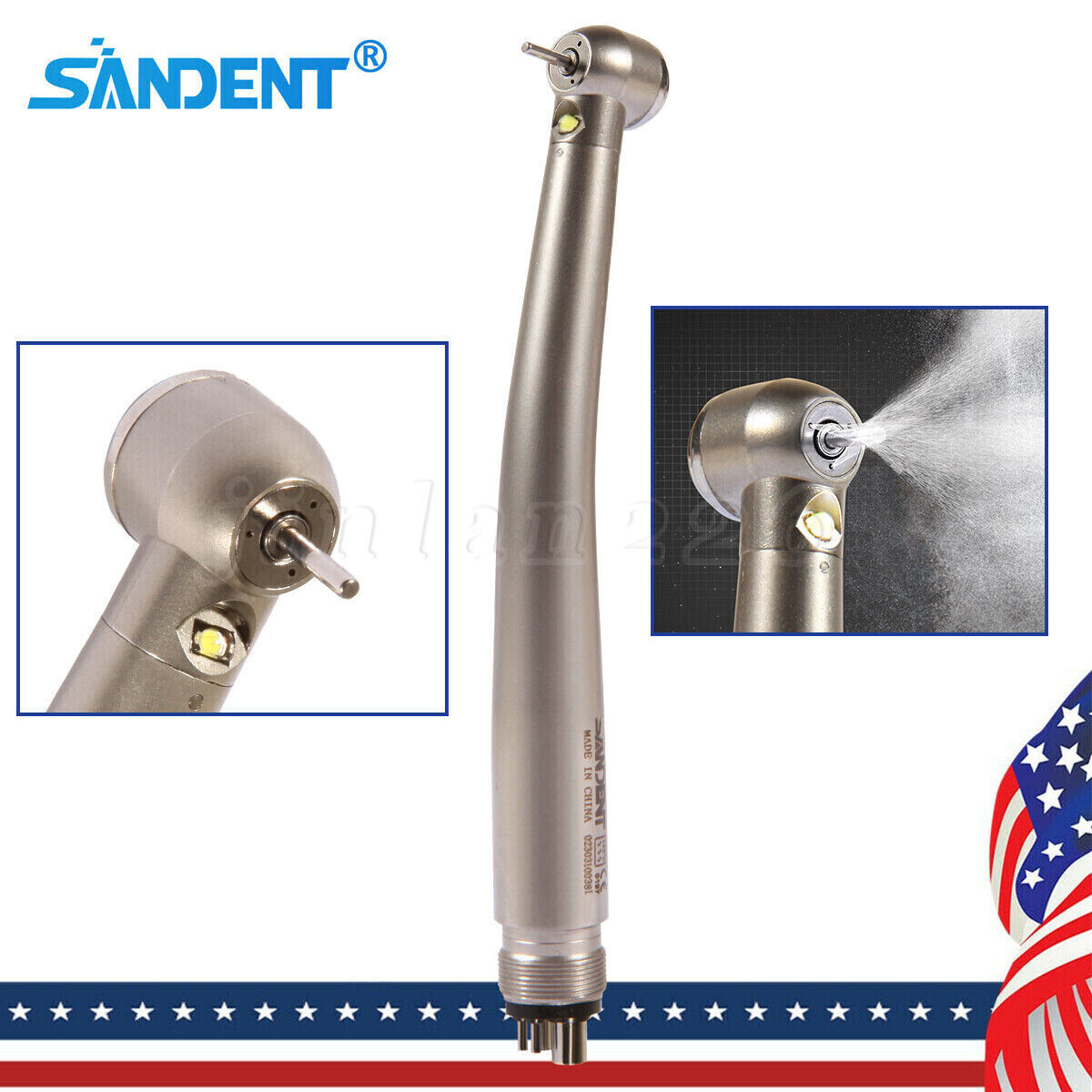 NSK Style Dental Fiber Optic LED E-generator high speed handpiece 4 HOLE Turbine