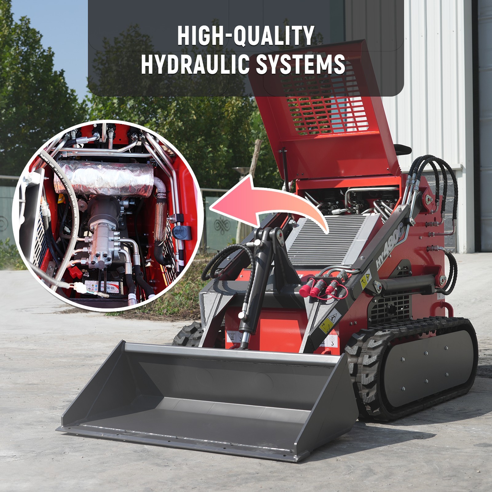 HUAYEE Free Shiping Crawler Mini Skid Steer Loader with EPA 23HP Engine in USA