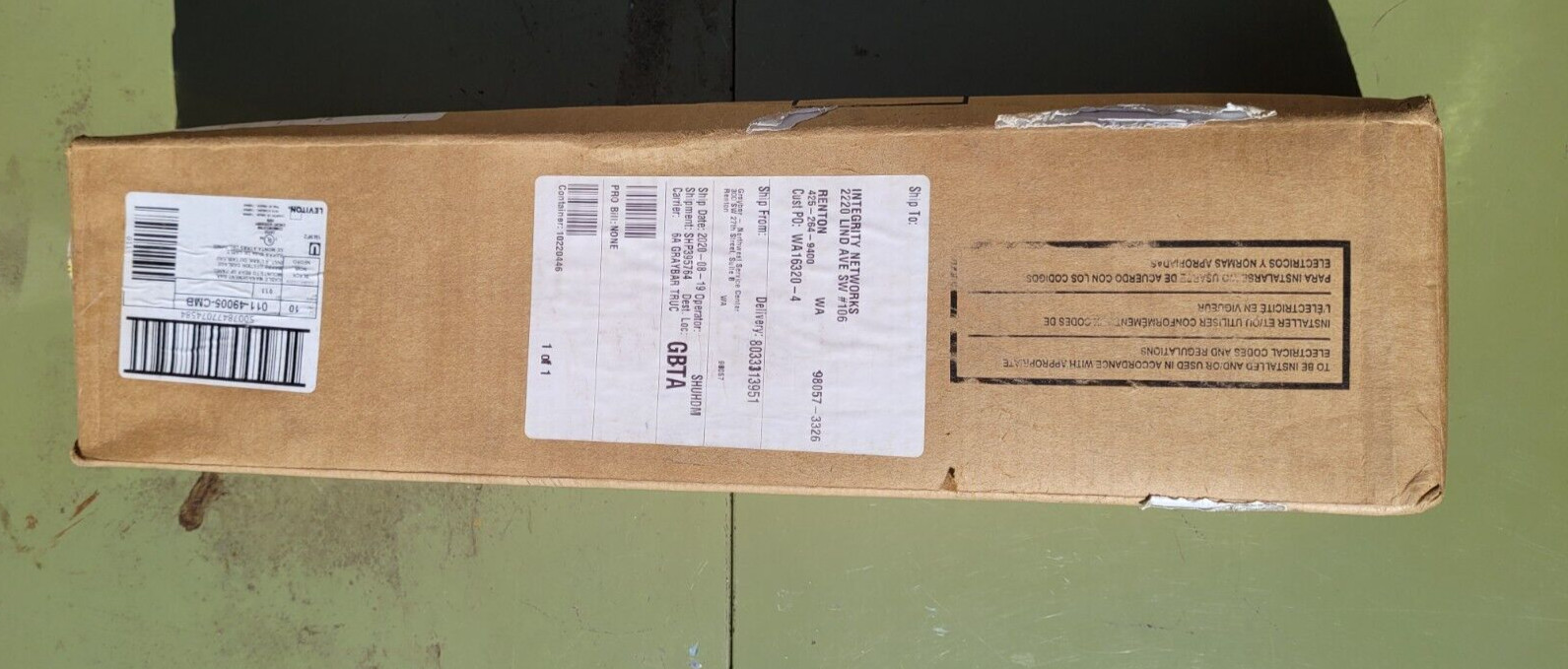BRAND NEW LEVITON 49005-CMB LEV 49005-CMB CABLE MGMT BAR 1 PIECE