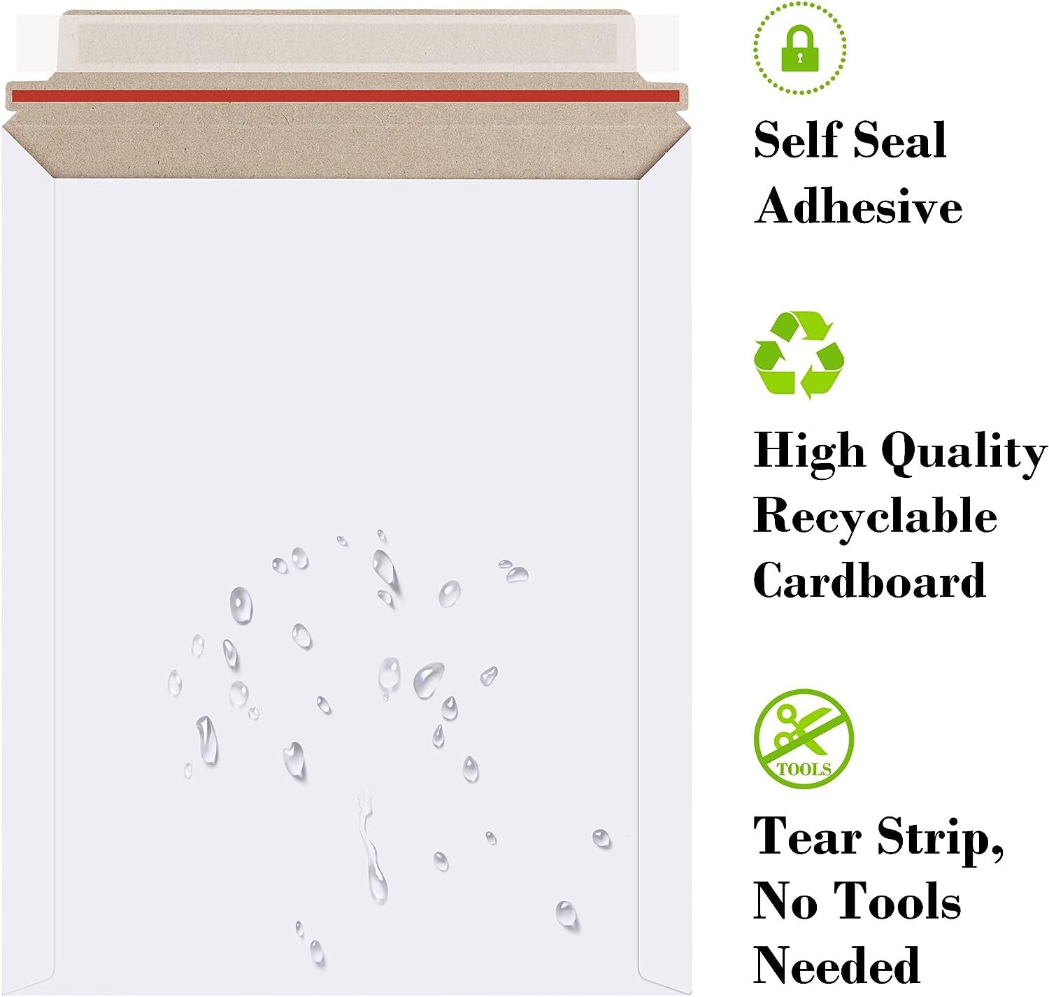 100-1000 Flat Photo Mailer Document Envelopes Cardboard Self Seal 9″x11.5″ 6″x8″
