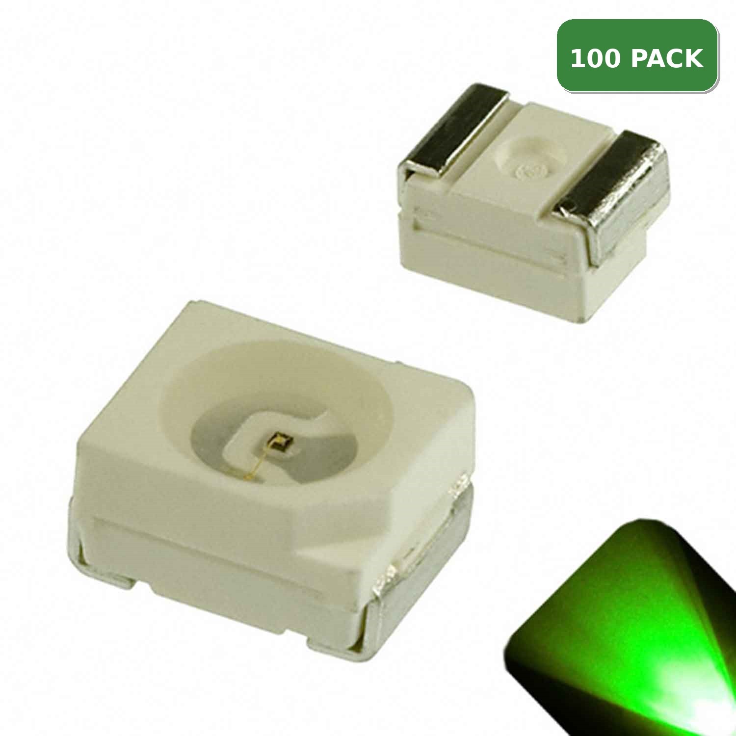 100 x LED PLCC2 1210 3528 Pure Green SMD LEDs Light Super Ultra Bright PLCC-2