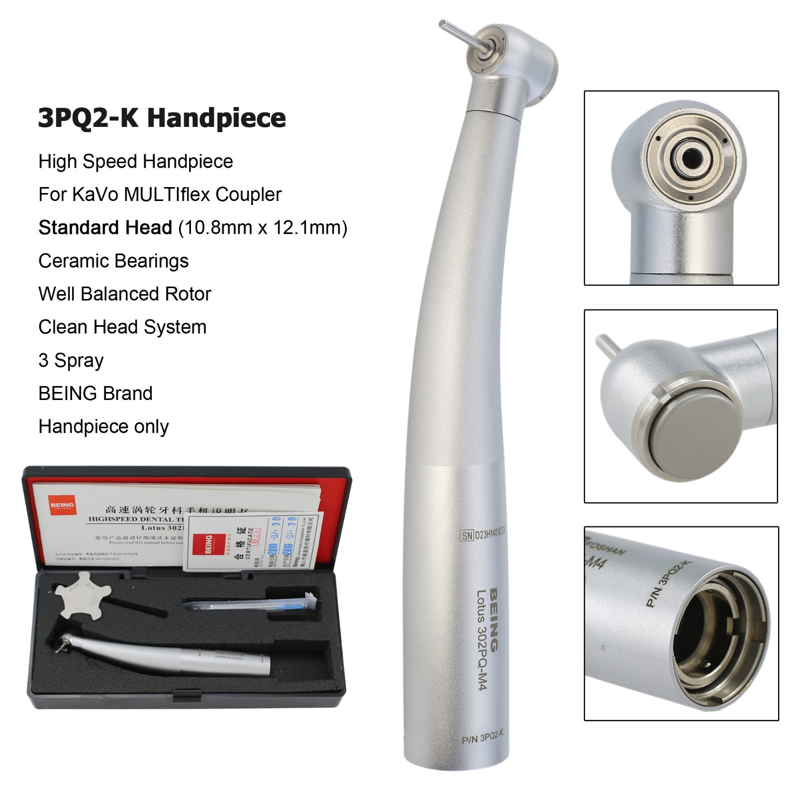 BEING Dental High Speed Turbine Handpiece Fiber Optic For KaVo MULTIflex Coupler