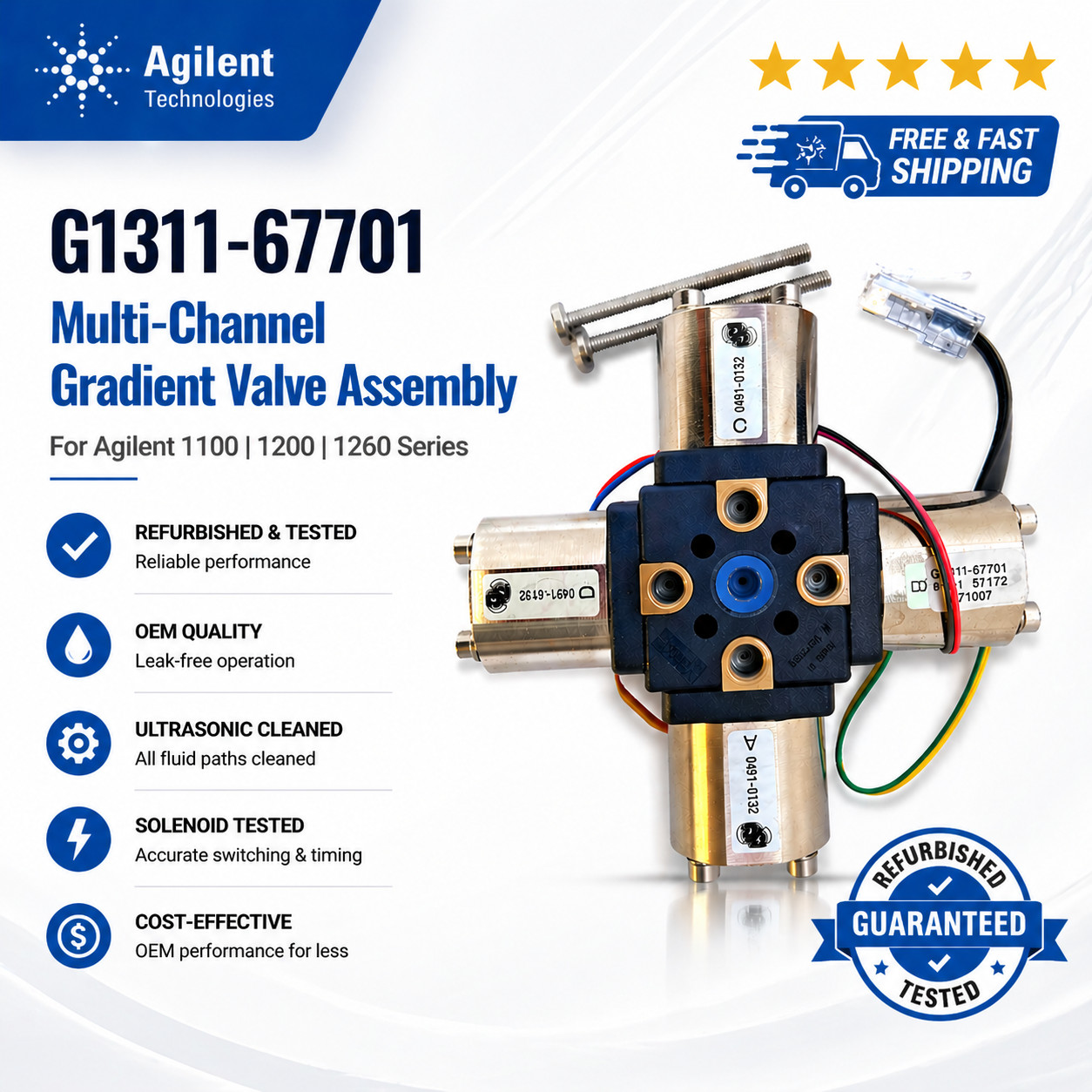 Agilent HP 1100 1200 G1311-67701 G1311-69701 MCGV 30 DAYS WARRANTY – Free Ship