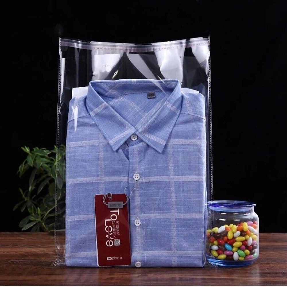 100-1000 Clear Poly Bags Resealable T-Shirt/Apparel Self Sealing Cello Bag 7Size
