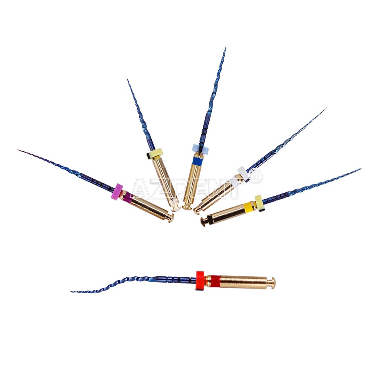 5 Packs Dental Rotary Heat Activated Canal Root Files Needles 25mm Engine Use