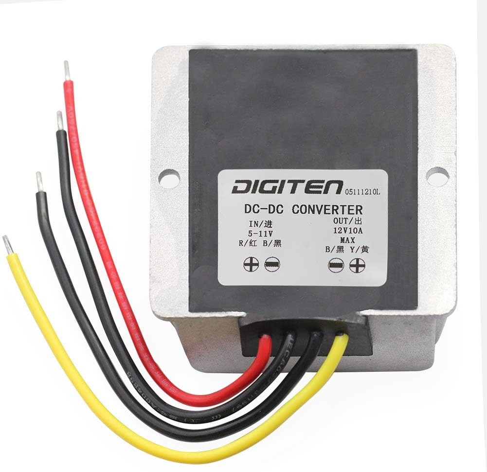 DIGITEN DC 6V 5-11V to 12V 10A Step up Converter Regulator Waterproof Boost Powe