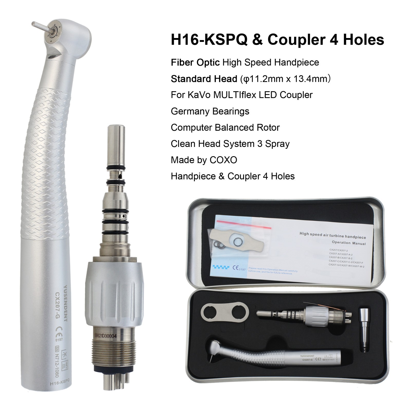 COXO Dental Handpiece Fiber Optic High Speed Turbine For KaVo MULTIflex Coupler
