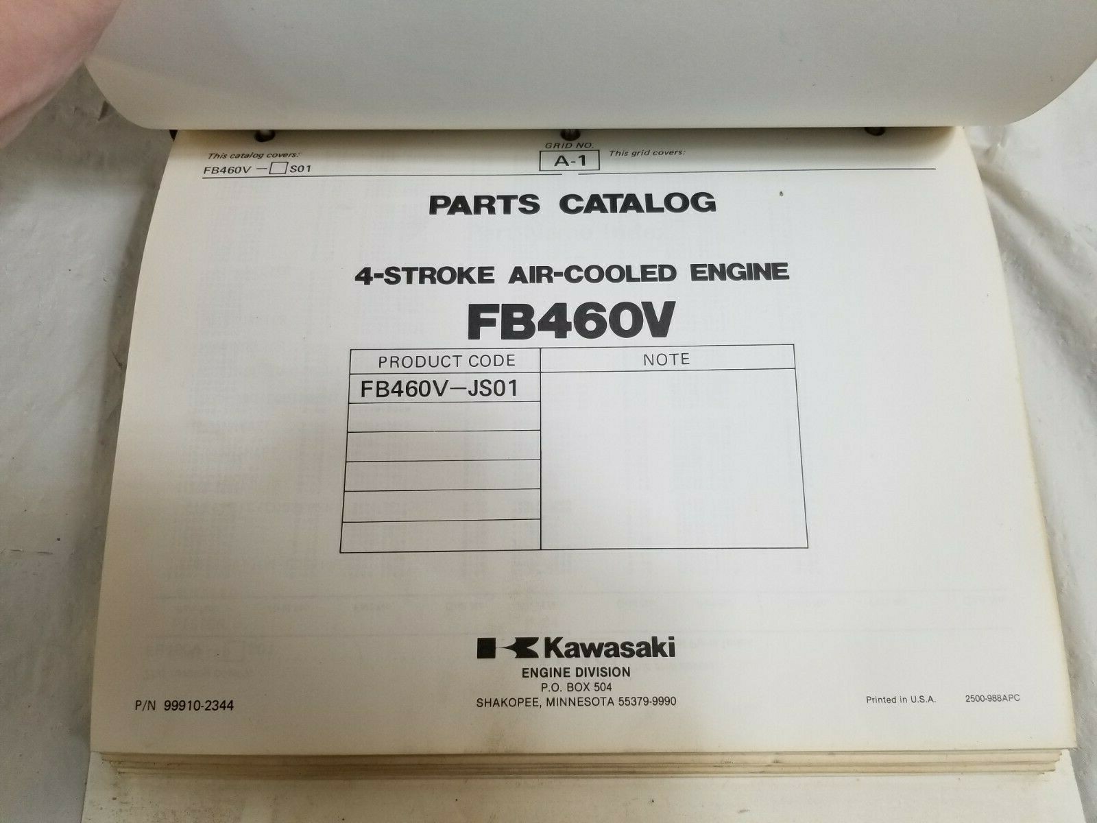 KAWASAKI Master Manual Parts & Service Vol 1 Part # 99969-0305PA Dealer Binder