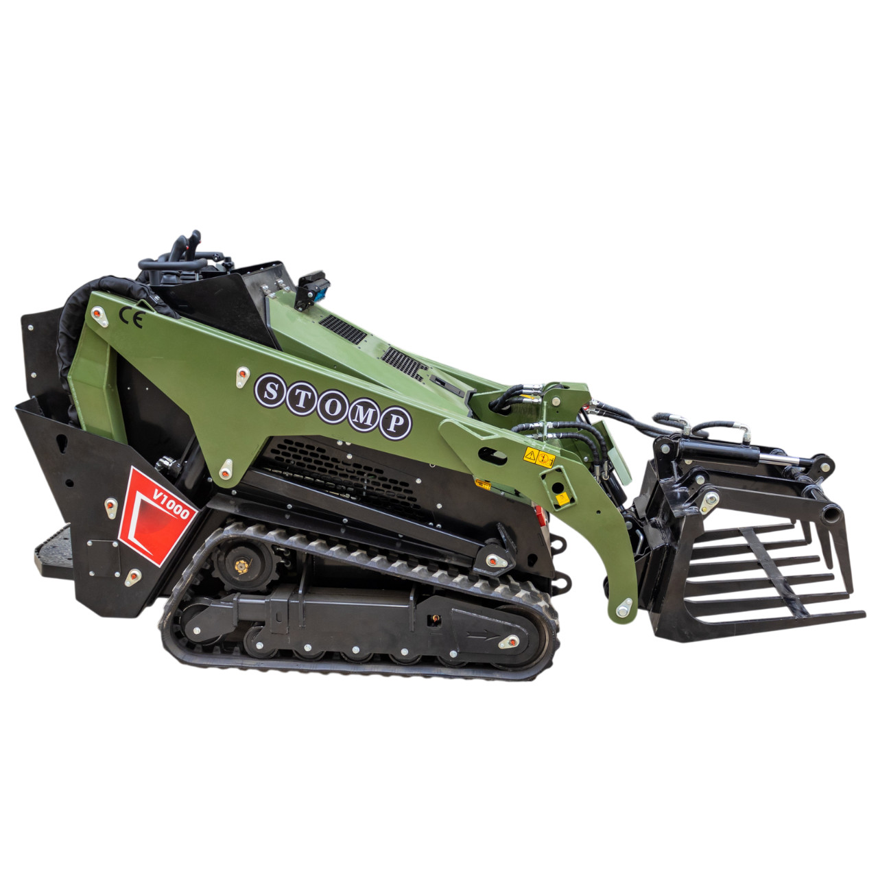 TYPHON STOMP V1000 1.5Ton Skid Steer Loader Kubota D1105 w Grapple and Bucket