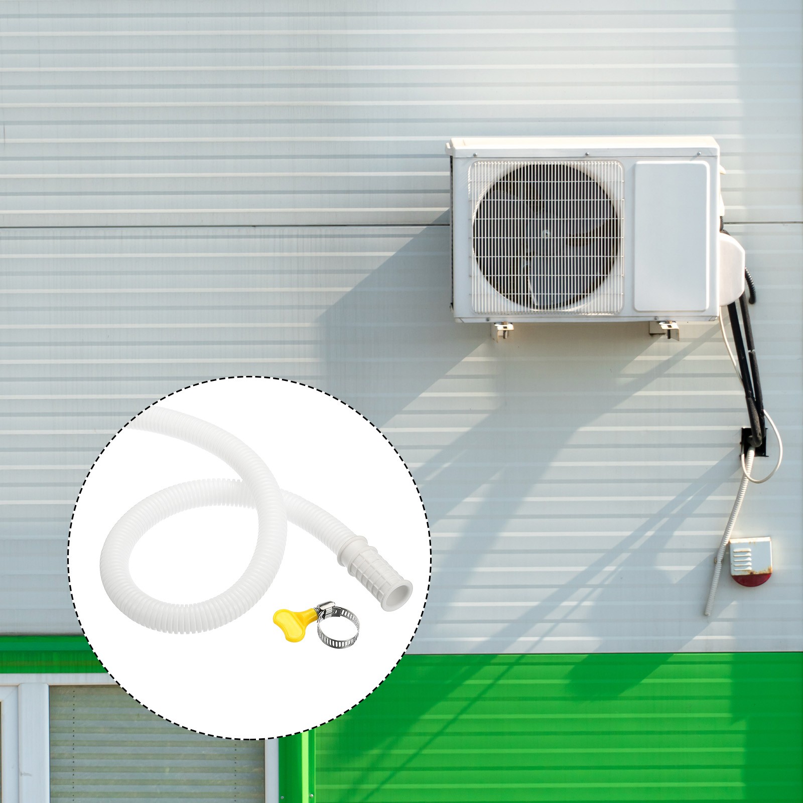 Universal Air Conditioner Drain Hose AC Unit 16mm ID 3.3ft with Clamp White
