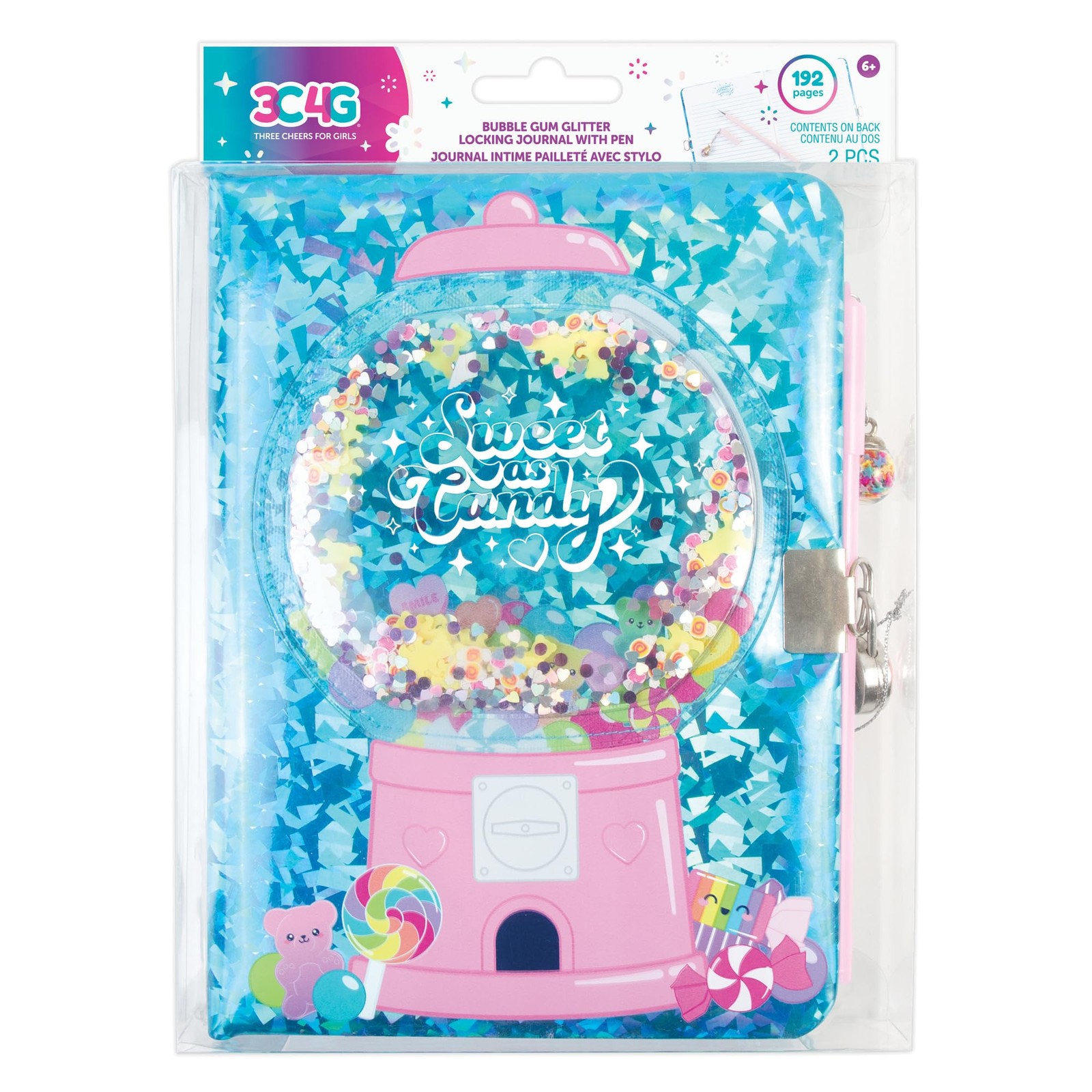 Multicolor Bubble Gum Themed Locking Journal with Pen for Creative Tweens
