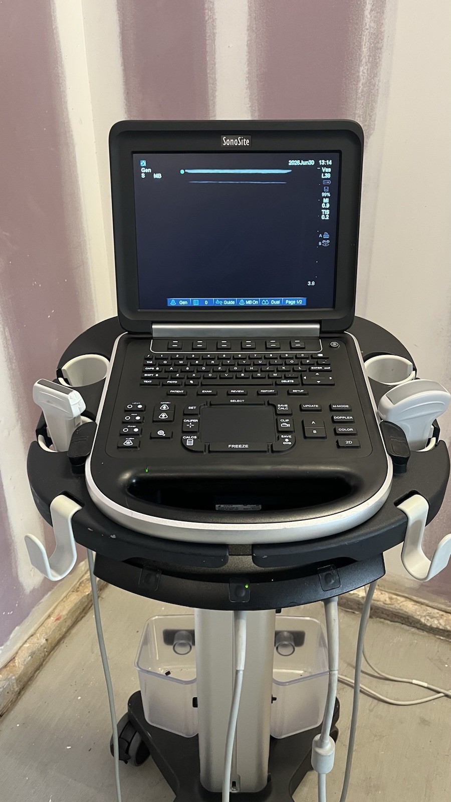 SONOSITE EDGE 2015-06 WITH TWO TRANSDUCERS AND ORIGINAL CART